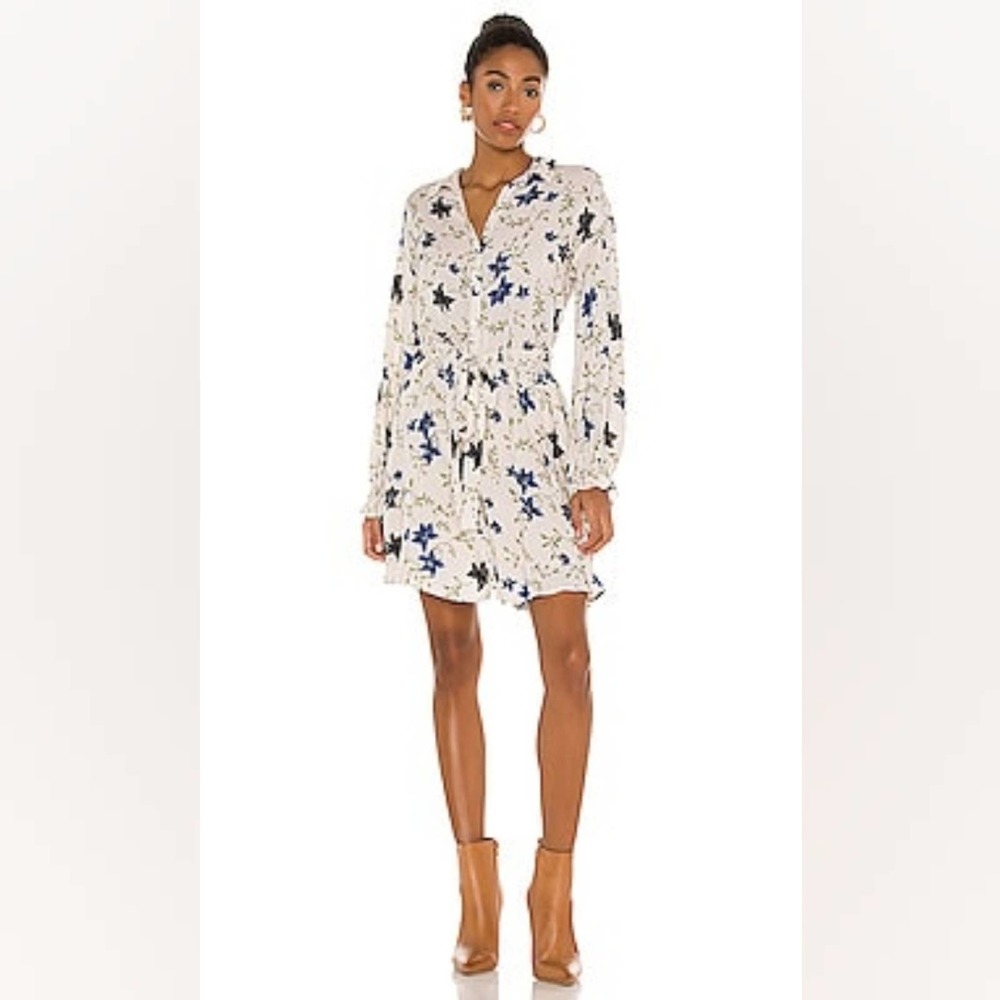 Free People Lighten Up Floral Long Sleeve Mini Dress NWT size Medium